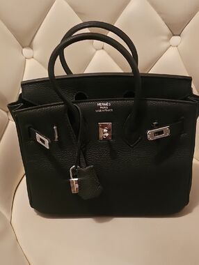 Black Leather Top-Handle Satchel